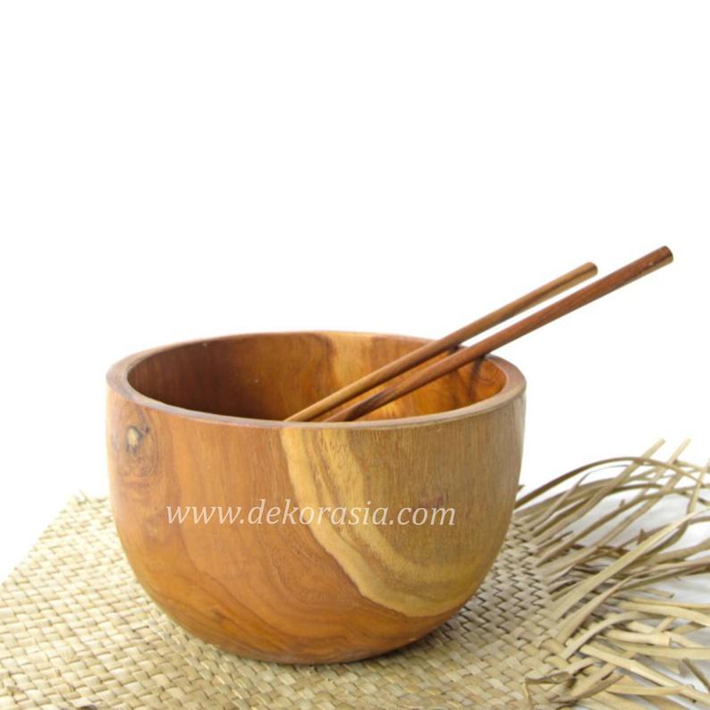 Teak Wood Round Bowl Dish Serving Size Dia 6.7 inches | Free Shipping